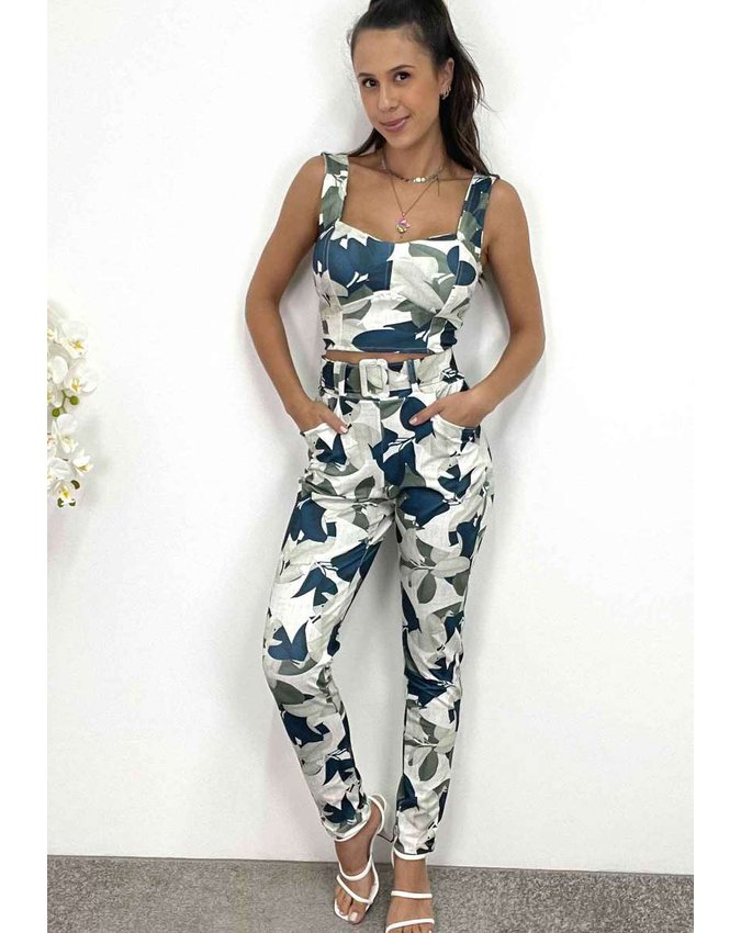 CONJUNTO CROPPED E CALÇA ESTAMPADO – COSH JEANS