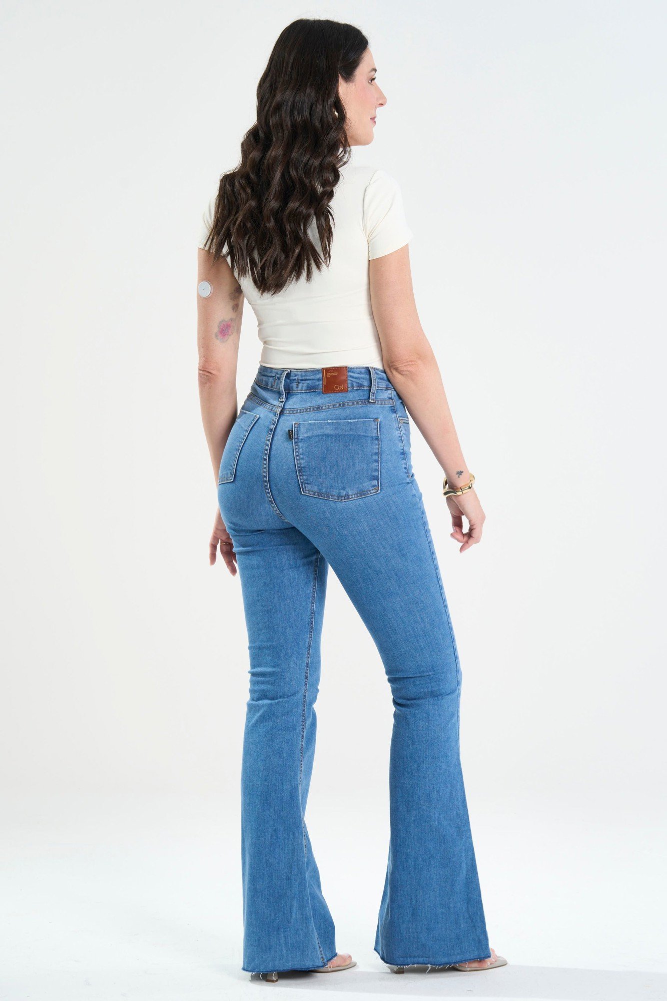 CALÇA FLARE FEMININA PARA MULHERES ALTAS JEANS DANDY