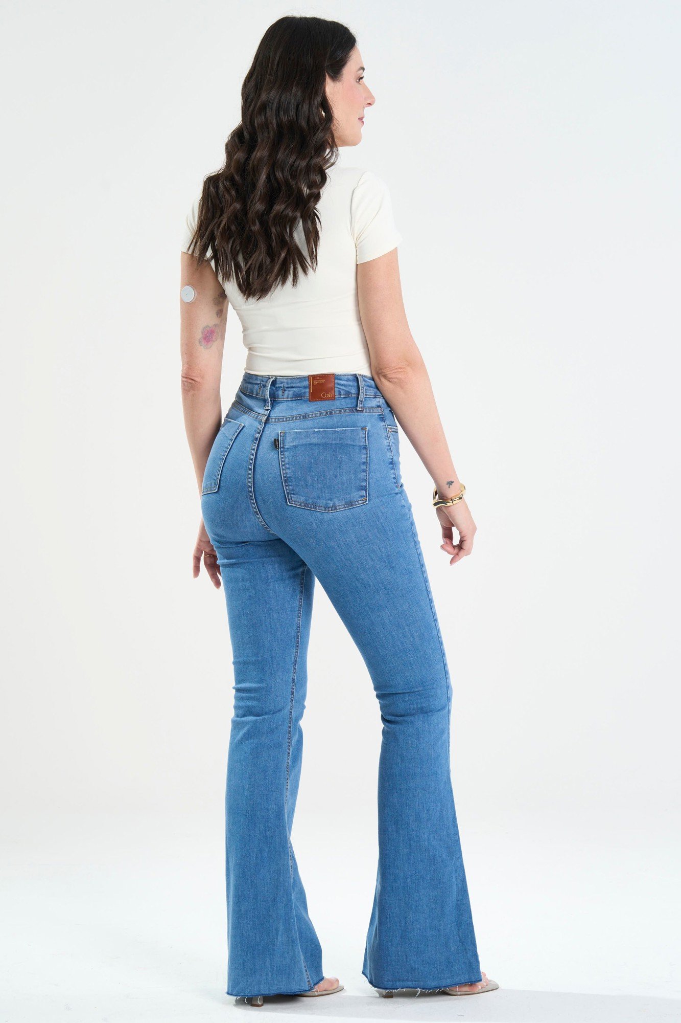 CALÇA FLARE FEMININA PARA MULHERES ALTAS JEANS DANDY
