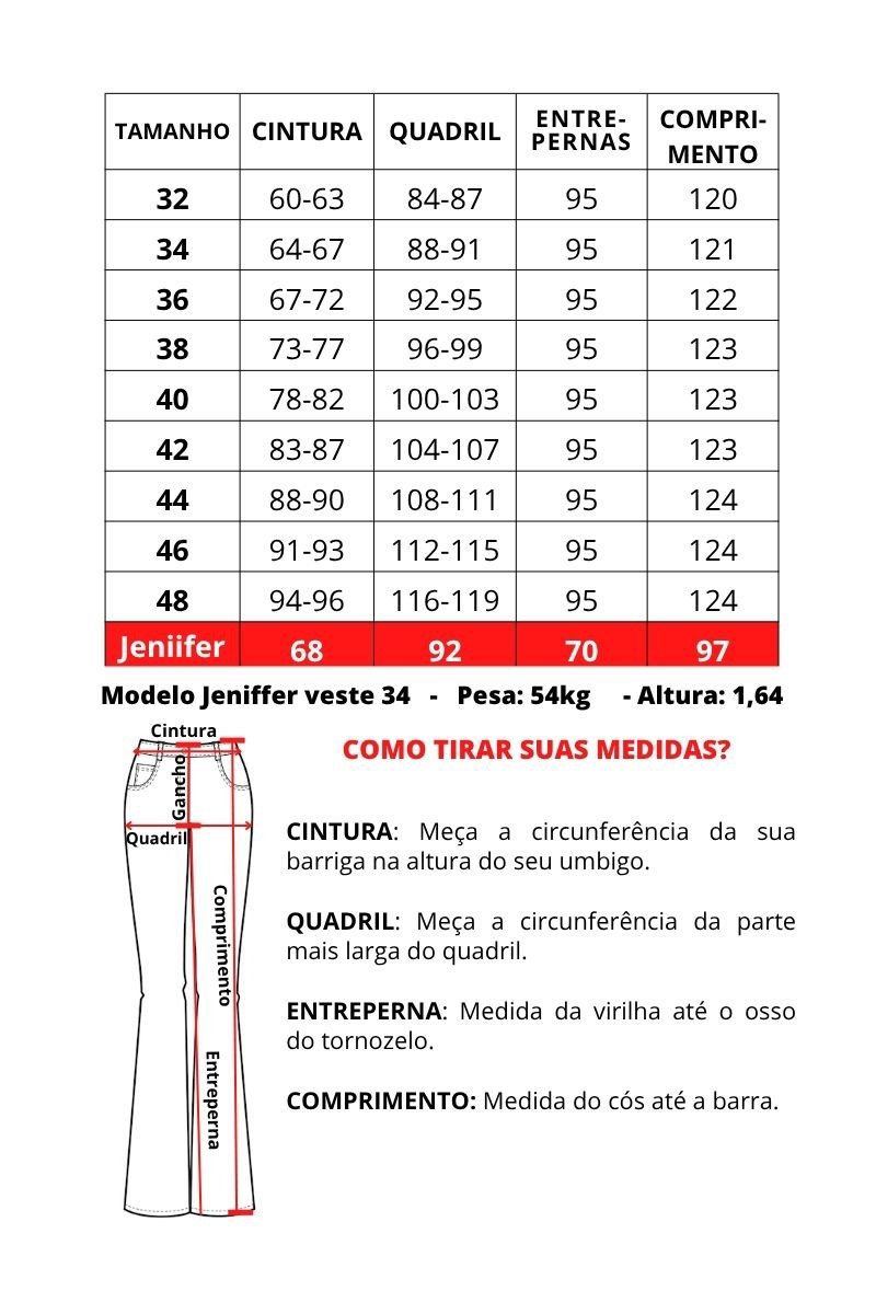 CALÇA FLARE FEMININA PARA MULHERES ALTAS JEANS DANDY