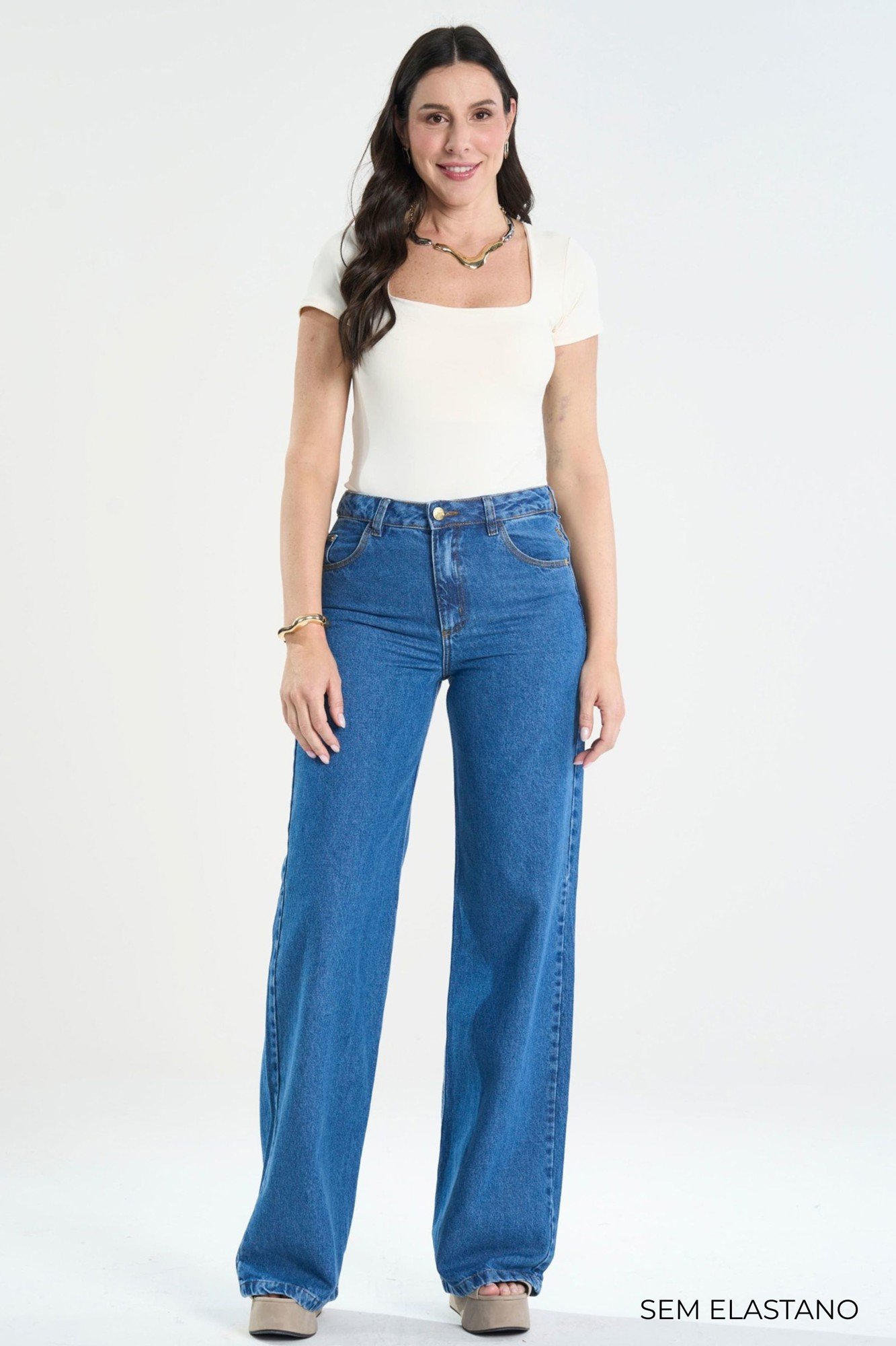 CALÇA WIDE LEG FEMININA NANDA LONGA - COSH JEANS