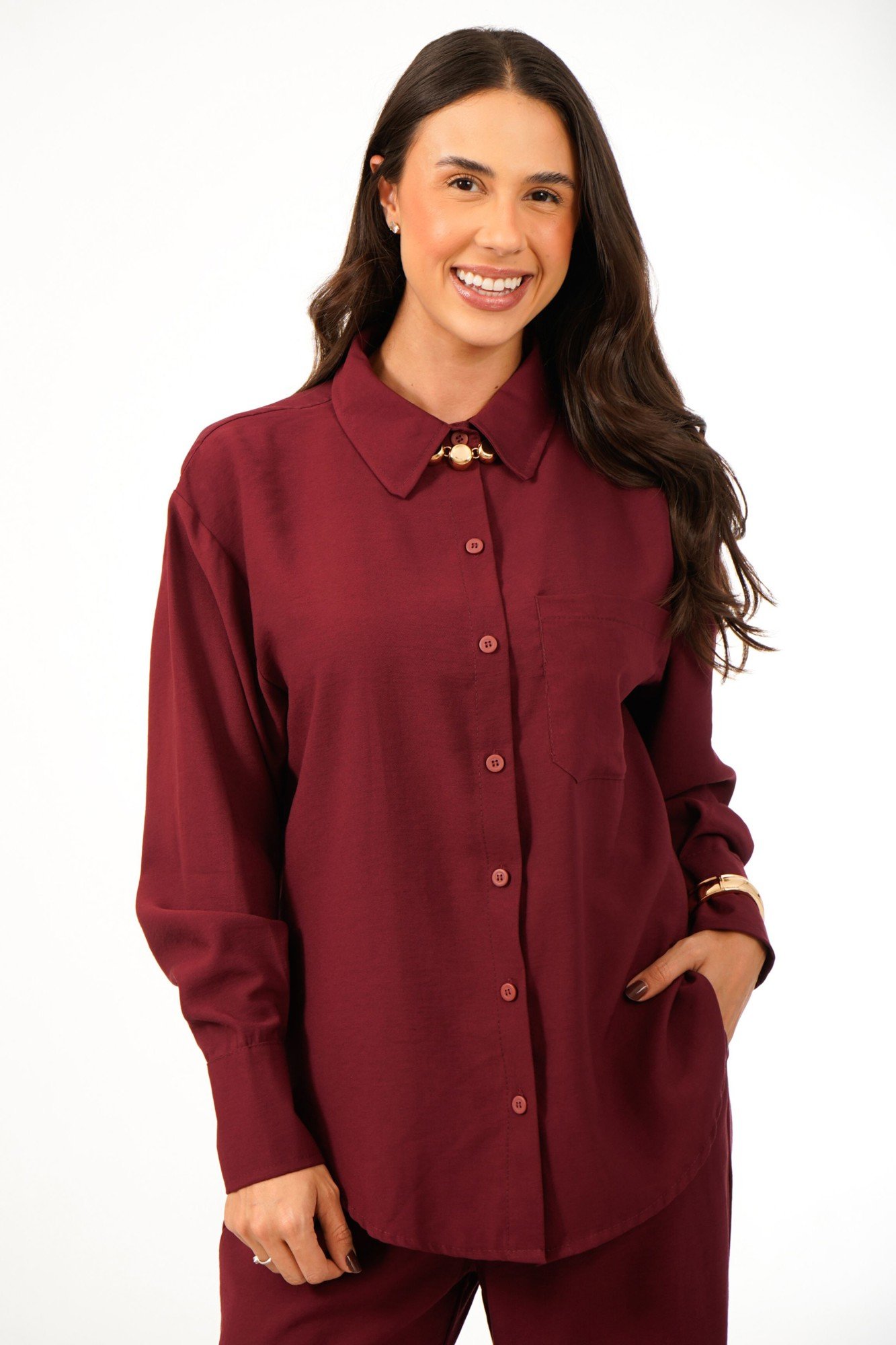CAMISA CHLOE BOTÕES ALFAIATARIA -